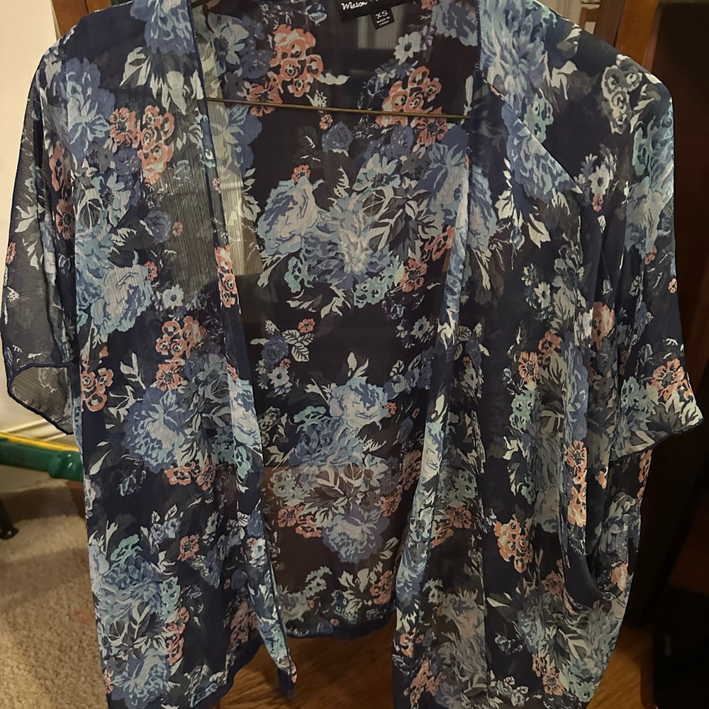 Women's Floral Navy Kimono